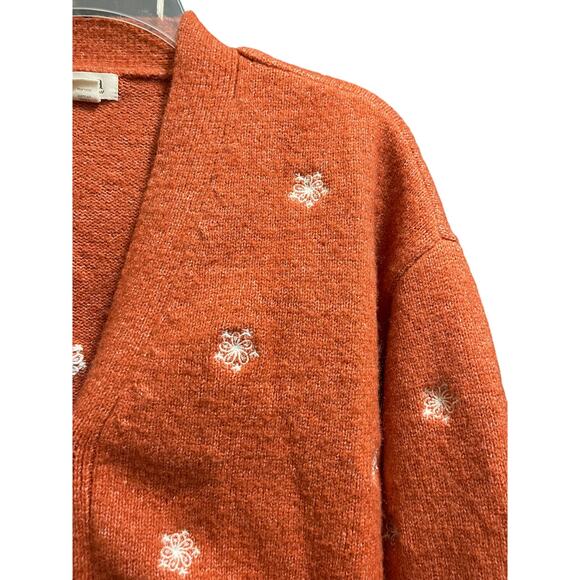 A.N.A. A New Approach Rust Orange Tight Knit Size Small Cardigan Sweater - Picture 4 of 8
